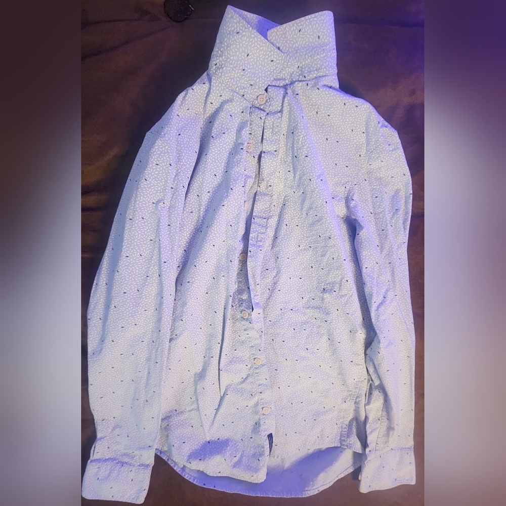 Long sleeves shirt/ men/ blue-white